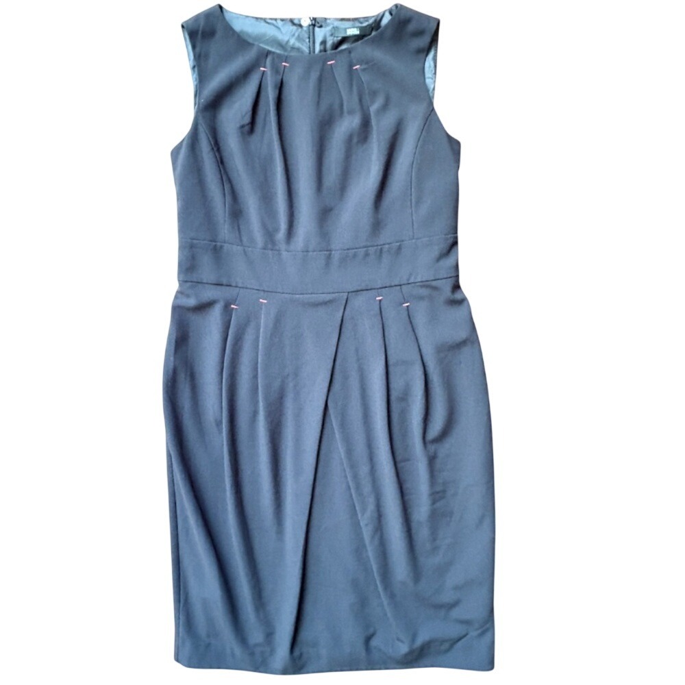 MARK & SPENCER Pleated Evening Mini Dress Red Stitch UK 14‎